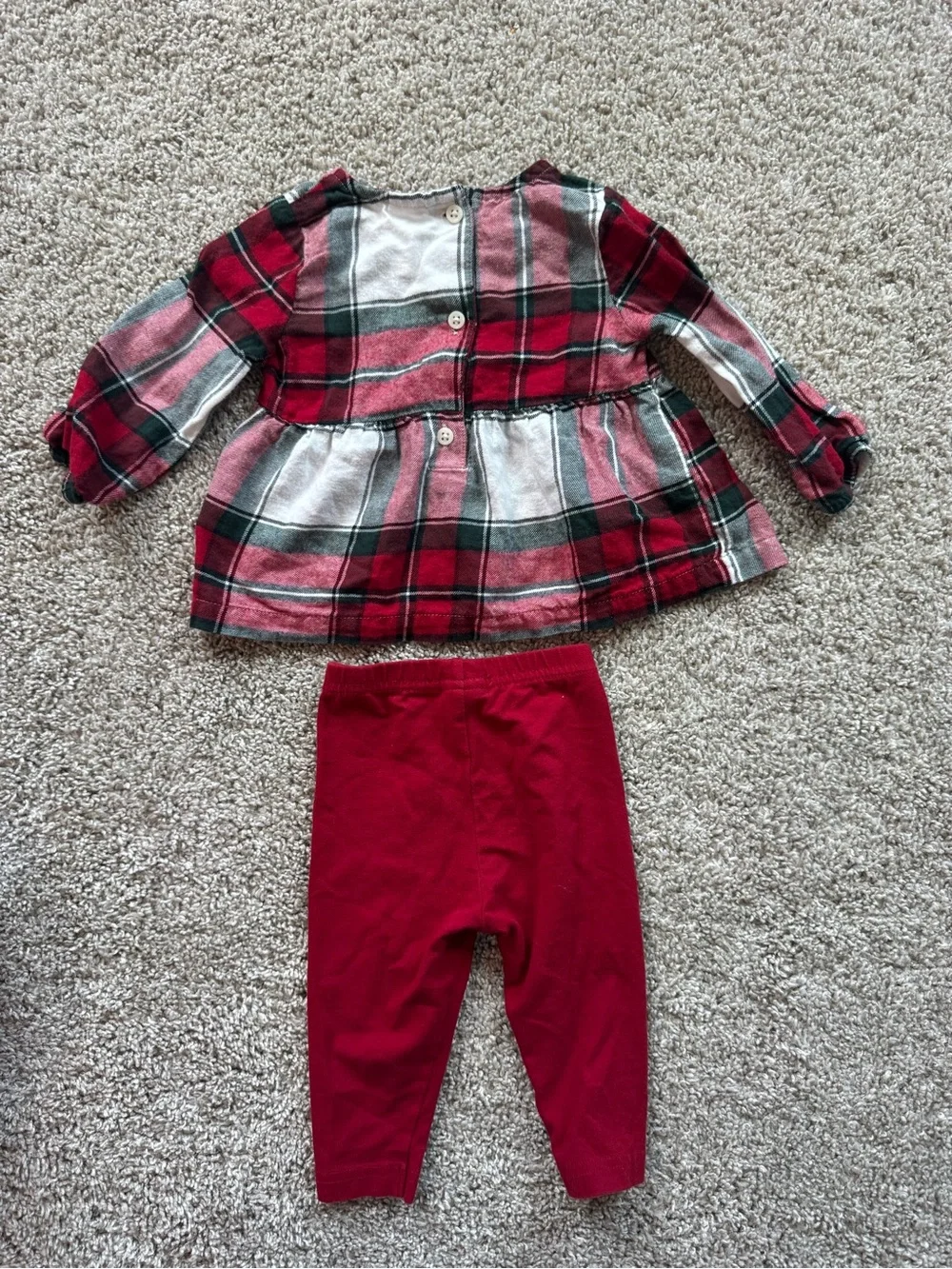 Baby Girl 9 Month Holiday Clothing Bundle Plaid Fleece Outfit set 8 Pieces